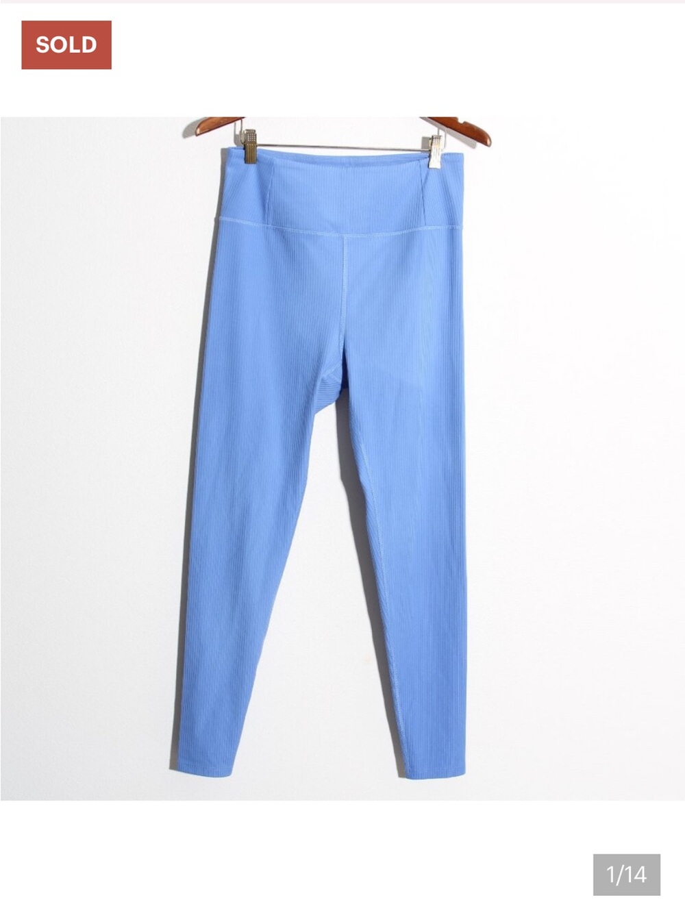 girlfriend collective Periwinkle Ribbed High-Rise Leggings